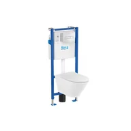 Stelaże i zestawy podtynkowe do WC - Roca Zestaw podtynkowy Gap Round z deską wolnoopadającą, przycisk chrom - miniaturka - grafika 1