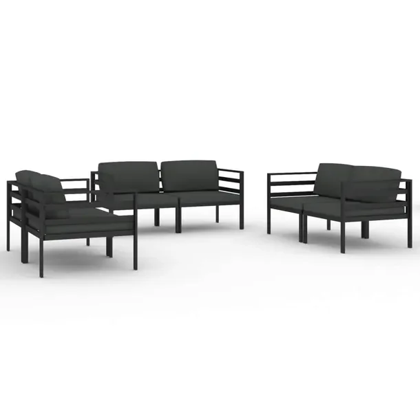 Modułowy zestaw wypoczynkowy do ogrodu z aluminium, antracytowy, 70x70x64,