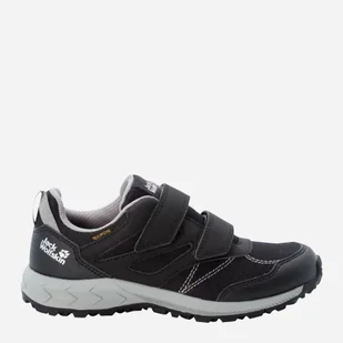Buty sportowe chłopięce na rzepy Jack Wolfskin Woodland Texapore Low Vc K 4046351-6364 32 Ciemnoszare (4064993187700) - Buty dla chłopców - miniaturka - grafika 1