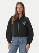 Bluzy damskie - Calvin Klein Bluza LV047AB508 Czarny Boxy Fit - miniaturka - grafika 1