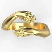 Pierścionki - Pierścionek Srebrny 925 Prezent Miłość Dłonie - miniaturka - grafika 1