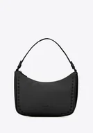 Torebki damskie - Damska torebka na ramię z imitacji skóry czarna - miniaturka - grafika 1