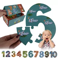 Zabawki interaktywne dla dzieci - Drewniane Klocki Cyferki Puzzle Do Nauki Liczenia - miniaturka - grafika 1