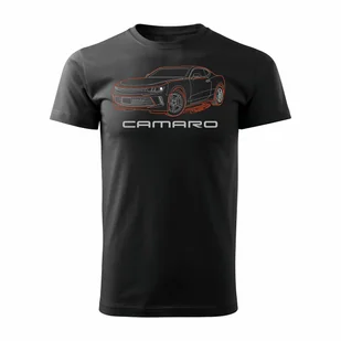 Topslang, Koszulka motoryzacyjna z Chevrolet Camaro, czarna, regular, rozmiar M - Koszulki męskie - miniaturka - grafika 1