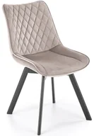 Krzesła - Beżowe welurowe krzesło pikowane z obrotowym siedziskiem - Giano - miniaturka - grafika 1