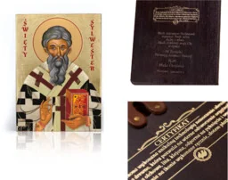 Ikona religijna Święty Sylwester - Ikony i obrazy sakralne - miniaturka - grafika 1