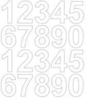 Pasmanteria - Cyfry samoprzylepne 5 cm biały z połyskiem - miniaturka - grafika 1