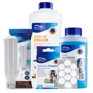Akcesoria i części do ekspresów do kawy - Zestaw Krups - Filtr AL-TES46, Uniwersalny Odkamieniacz Aqualogis 1L, Płyn Czyszczący System Mleczny Aqualogis Latteo 250ml, Cleaneo 10 szt. - miniaturka - grafika 1