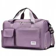 Torby podróżne - Ultralekka torba podróżna sportowa Fioletowa Miękka mały bagaż podręczny - miniaturka - grafika 1