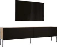 Szafki RTV - Szafka pod telewizor w kolorze dąb Wotan / czarny mat z chromowanymi nogami, A: szer: 170 cm cm, wys: 52 cm, gł: 32 cm. Meble pod telewizor, stolik pod telewizor, ława pod telewizor - miniaturka - grafika 1