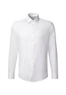 Koszule męskie - Seidensticker Męska koszula biznesowa – slim fit – łatwa do prasowania – kołnierz Kent – długi rękaw – 100% bawełna, biały, 38 - miniaturka - grafika 1
