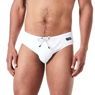 Kąpielówki męskie - Emporio Armani Swimwear Men's Emporio Armani Black Label Swim Briefs, White, 52, biały, 52 - miniaturka - grafika 1