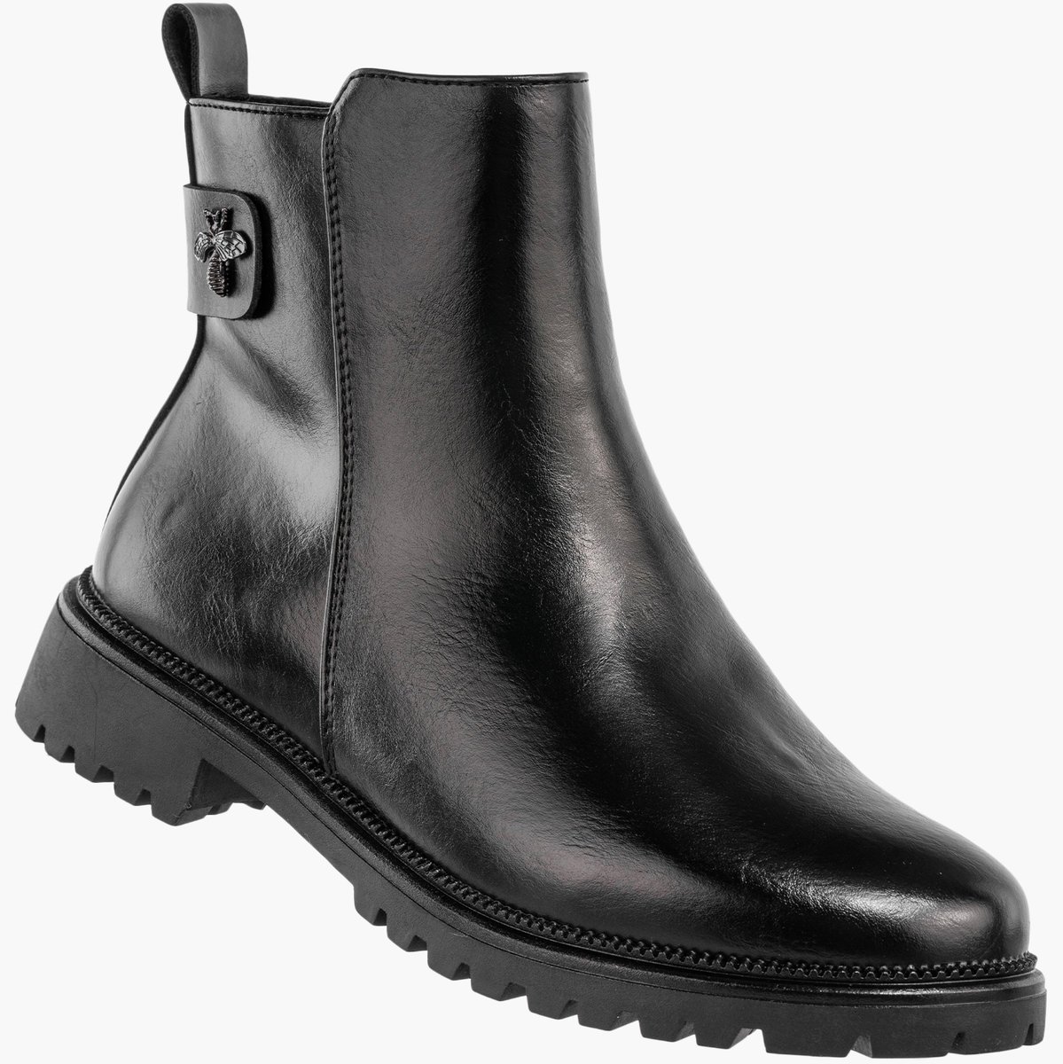 Botki Damskie Buty Na Zamek Ocieplane Na Zimę Czarne Lico Potocki 25-19314BKPU Czarny 40