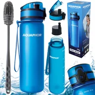 Butelki filtrujące - Bidon Butelka filtrująca AQUAPHOR CITY 0,5 L niebieska + szczoteczka myjąca - miniaturka - grafika 1
