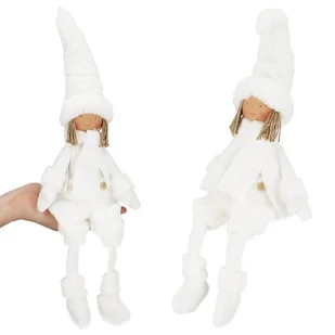 Laleczka 34 cm siedząca figurka dziewczynka zwisające nóżki skrzat - Ozdoby bożonarodzeniowe - miniaturka - grafika 1