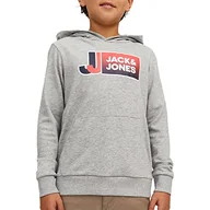 Bluzy dla chłopców - Jack & Jones Junior Bluza chłopięca, jasnoszary melanż/szczegóły: nowy Lgm, 176 - miniaturka - grafika 1