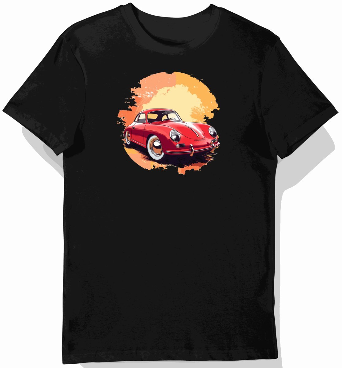 Koszulka męska czarna z nadrukiem klasycznego Porsche XXL