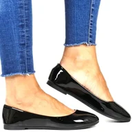 Baleriny - DAMSKIE BALERINY LAKIEROWANE PŁASKIE GŁADKIE CM PARIS 8190 CZARNE - miniaturka - grafika 1