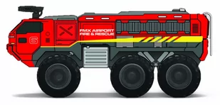 Maisto MI 21191-42 FM Quarry Monsters Lotniskowy pojazd ratunkowy czerwony - Kolekcjonerskie modele pojazdów - miniaturka - grafika 1