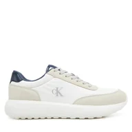 Sneakersy męskie - Sneakersy Calvin Klein Jeans Athleisure Runner Laceup Mix YM0YM01195 Biały - miniaturka - grafika 1