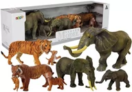 Figurki dla dzieci - Zestaw Figurek Zwierzęta Safari Słoń Słonica Słoniątko Tygrys - miniaturka - grafika 1