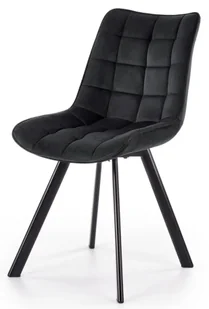 Czarne Pikowane Krzesło Tapicerowane R4-M61 - Krzesła - miniaturka - grafika 1