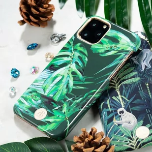 Kingxbar Blossom etui ozdobione oryginalnymi Kryształami Swarovskiego iPhone 11 Pro Max wielokolorowy (Leaf) - Etui i futerały do telefonów - miniaturka - grafika 3