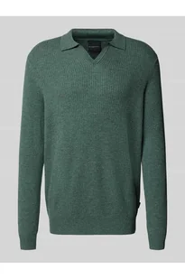 Sweter z dzianiny z kołnierzykiem polo - Bugatti - Swetry męskie - miniaturka - grafika 1