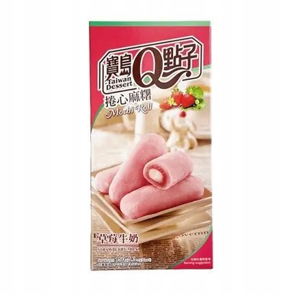 Ciastka ciasteczka Mochi mleczne z nadzieniem truskawkowym 150g milk roll