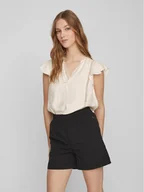 Bluzki damskie - Vila Bluzka Lucia 14086329 Écru Loose Fit - miniaturka - grafika 1