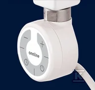 Akcesoria grzewcze - Grzałka grzejnikowa Onnline MOA 600W biała RAL 9016, kabel spiralny z wtyczką (biały 1,5m) - miniaturka - grafika 1