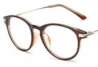 Okulary korekcyjne, oprawki, szkła - Okulary kujonki korekcyjne minusy kolor brąz -8 - miniaturka - grafika 1