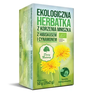 Herbata z korzenia mniszka z hibiskusem i cynamonem BIO 50 g - Dary Natury - Herbata - miniaturka - grafika 1