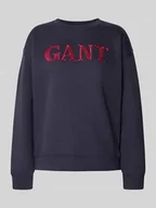 Bluzy damskie - Bluza z okrągłym dekoltem i wyhaftowanym logo - miniaturka - grafika 1