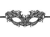 Dodatki do strojów karnawałowych - Koronkowa maska karnawałowa czarna - 1 szt. - miniaturka - grafika 1