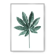 Plakaty - Dekoria Dekoria Plakat Leaf Emerald Green 70 x 100 cm Ramka Srebrna 223G-000-01 - miniaturka - grafika 1