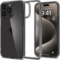 Etui i futerały do telefonów - Etui SPIGEN Ultra Hybrid do Apple iPhone 15 Pro Przezroczysty szary - miniaturka - grafika 1