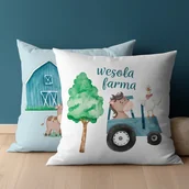Pościel dla dzieci - Poszewka 40x40 bawełniana traktorek farma - miniaturka - grafika 1