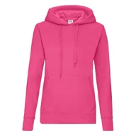 Bluzy damskie - Bluza damska z kapturem Hooded Sweat Fruit of the Loom - Fuchsia XL - miniaturka - grafika 1