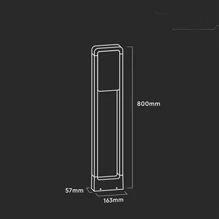 Słupek Ogrodowy V-TAC 10W LED SAMSUNG CHIP Czarny IP65 VT-33 6400K 900lm 3 Lata Gwarancji - Lampy ogrodowe - miniaturka - grafika 3