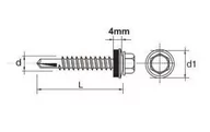 Wkręty - Essve WKRĘT SAMOWIERTNY IMPAX Z EPDM #5MM RAL8017 5.5*38MM 635278017*38 [6689068] - miniaturka - grafika 1