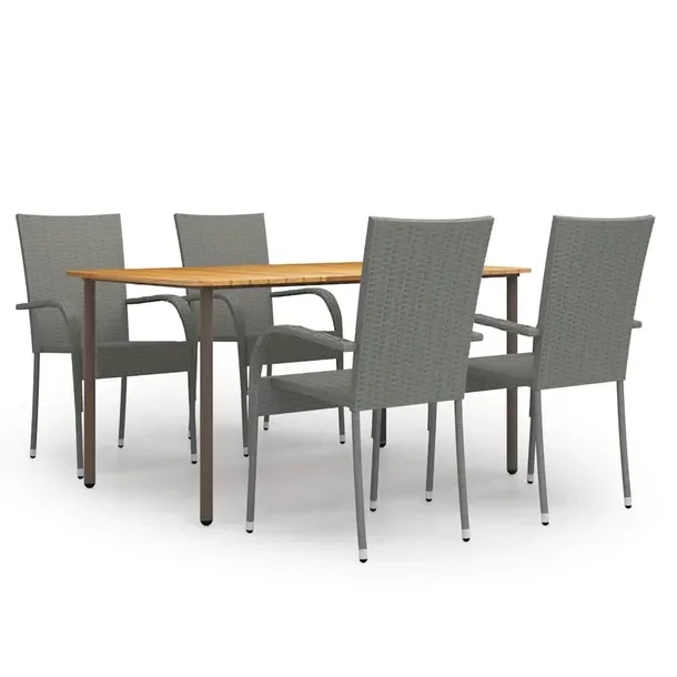 Zestaw Jadalniany do Ogrodu z Drewna Akacjowego i Stali, Stół 150x90x72 c