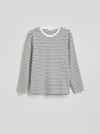 Koszulki męskie - Reserved - Bawełniany longsleeve - jasnoszary - miniaturka - grafika 1