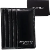 Etui na dokumenty i karty - Skórzane czarne poziome etui na karty 4U CAVALDI składane cienkie bez zapięcia pojemne pudełko prezentowe ochrona RFID STOP - miniaturka - grafika 1
