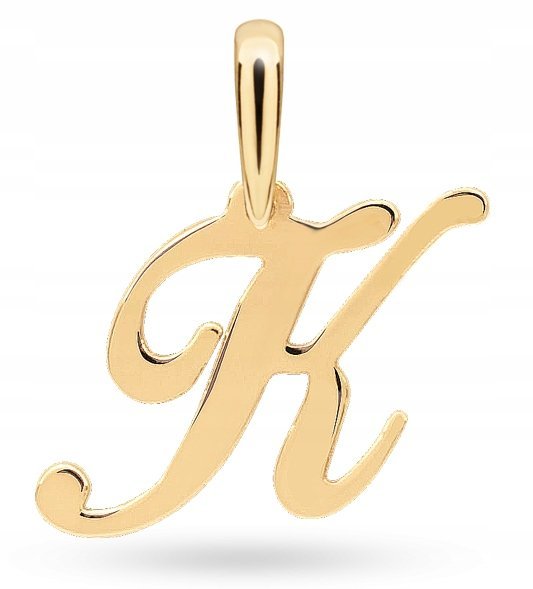 ZŁOTA MODNA ZAWIESZKA LITERKA K 585