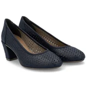 Czółenka - Czółenka damskie ażurowe Rieker 41057-14 BLUE R.38 - miniaturka - grafika 1