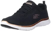 Sneakersy damskie - Skechers Damskie sneakersy Flex Appeal 4.0-Brilliant Vie, Czarna siatka różowe złoto wykończenie, 36.5 EU - miniaturka - grafika 1