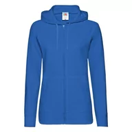 Bluzy damskie - Lekka rozpinana bluza damska z kapturem Lady-Fit Fruit of the Loom - Niebieski XS - miniaturka - grafika 1