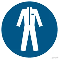 Tablice BHP - GJ010 NAKAZ STOSOWANIA ODZIEŻY OCHRONNEJ, FN - FOLIA SAMOPRZYLEPNA; (100X100MM) - miniaturka - grafika 1