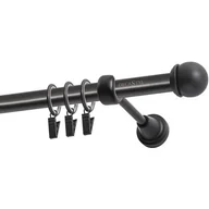 Karnisze - Karnisz DECASTYL Gałka Max z kółkami pojedynczy 480 cm Czarny - miniaturka - grafika 1